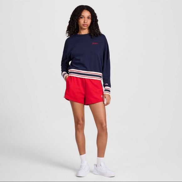 Champion Women's Mid-Rise French Terry Pull-On Shorts Red L - Picture 3 of 6